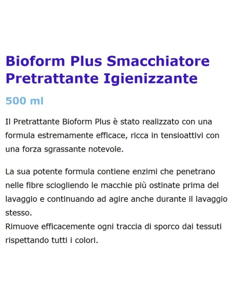 Bio Form Plus Smacchiatore Forza Pretrattante Igienizzante - 500ml